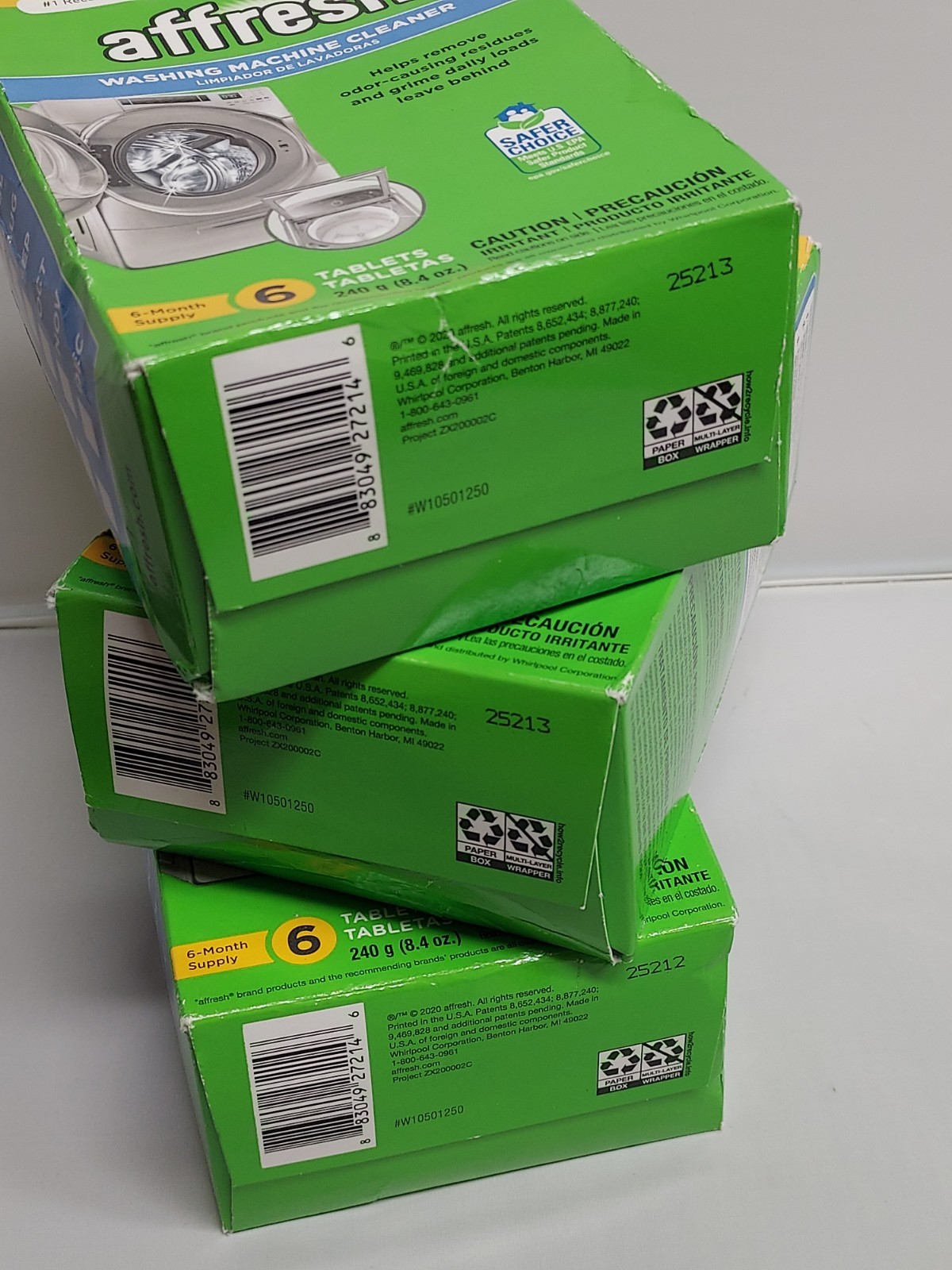 3 Boxes Affresh Washing Machine Cleaner W10501250 Value Pack – 18 Tablets