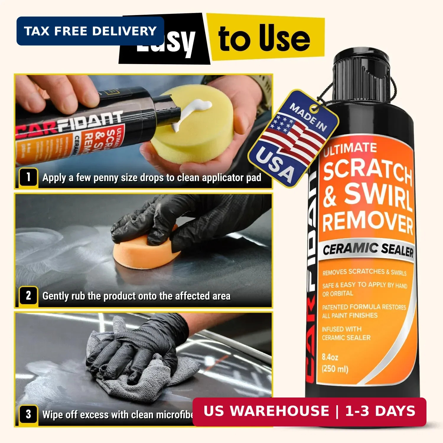 Carfidant Scratch Repair and Swirl Remover – Car Paint Scratch Remover & Restore