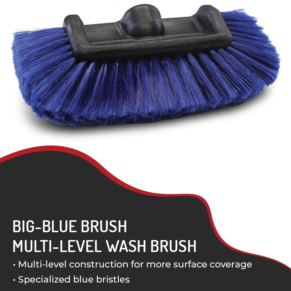 14” Car Wash Brush Head – Soft Bristles for Cars, Trucks, RVs, Boats, Campers…