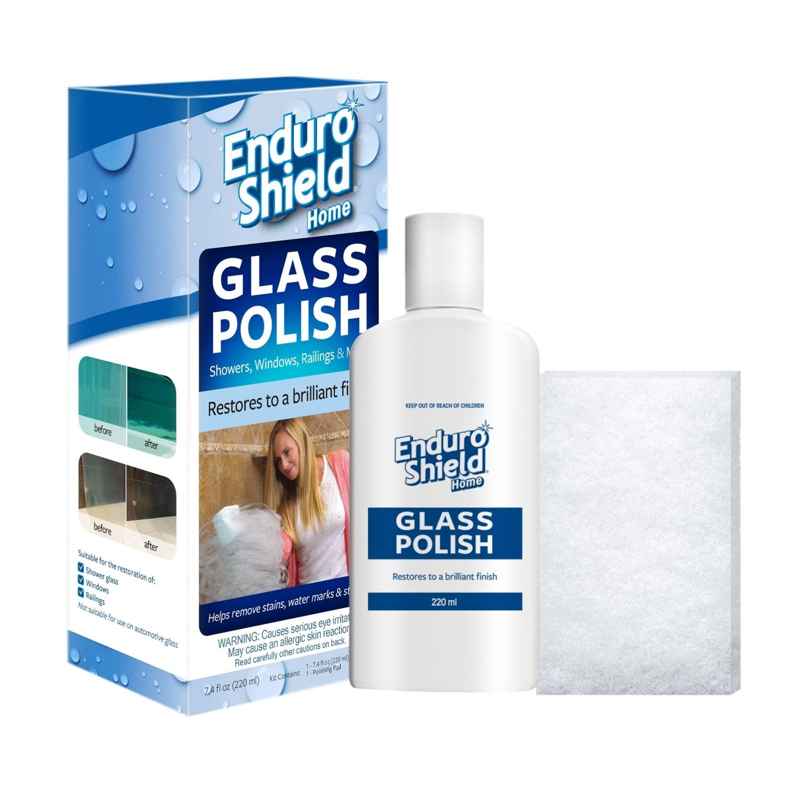 Shower Door Glass Polish – Water Spot & Hard Water Stain Cleaner for Cloudy S…