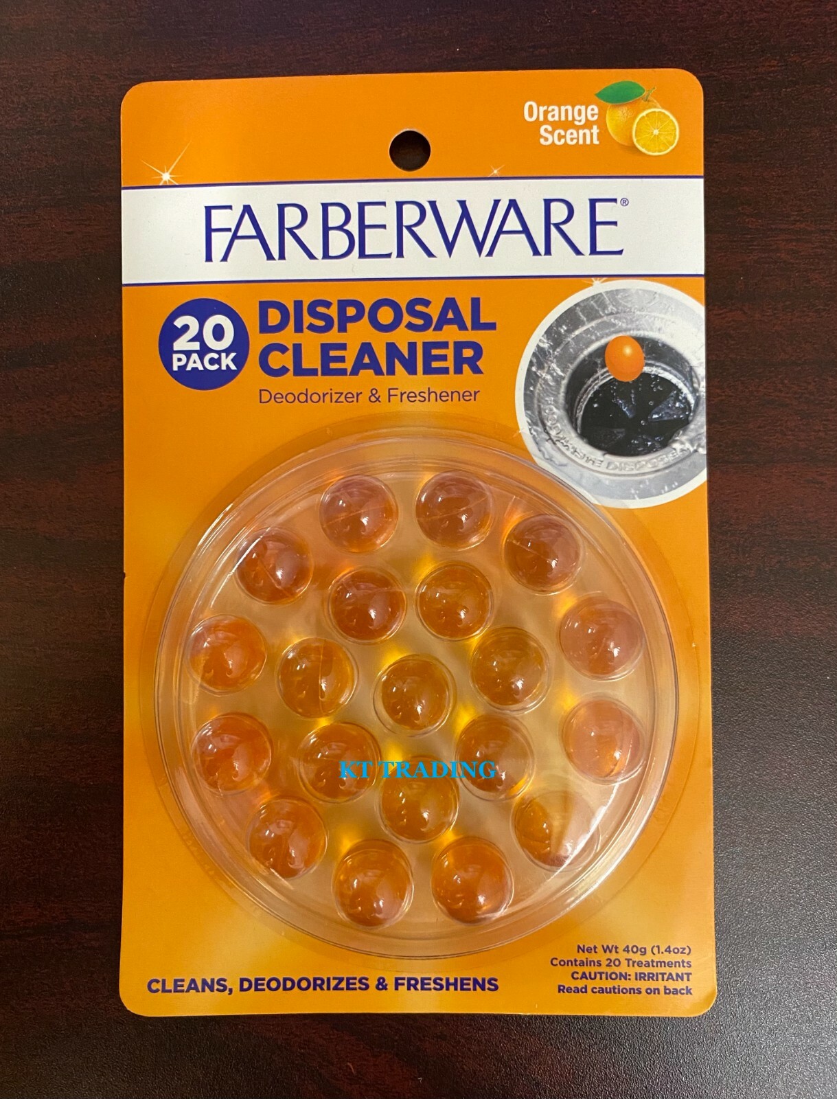 FARBERWARE Disposal Sink Cleaner Deodorizer Freshener Odor Eliminate Orange 20Ct