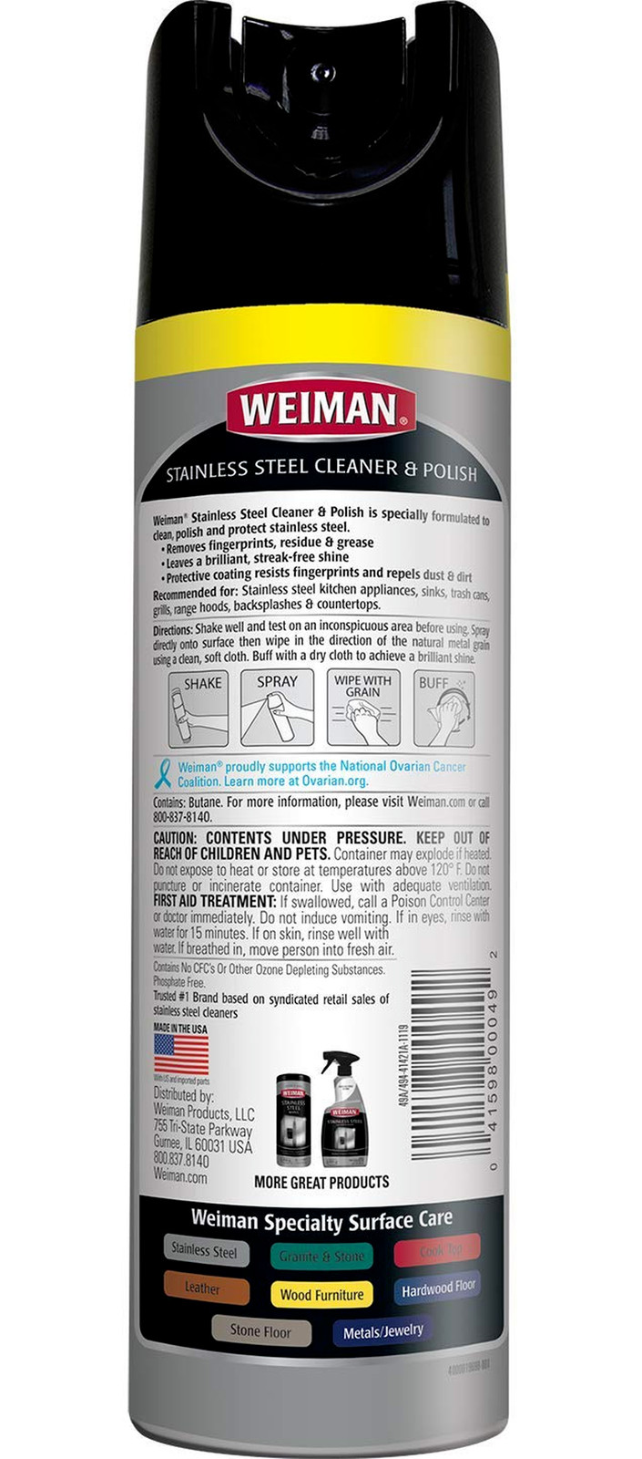 Weiman Stainless Steel Cleaner & Polish, 17 fl oz 75% More Trusted Brand