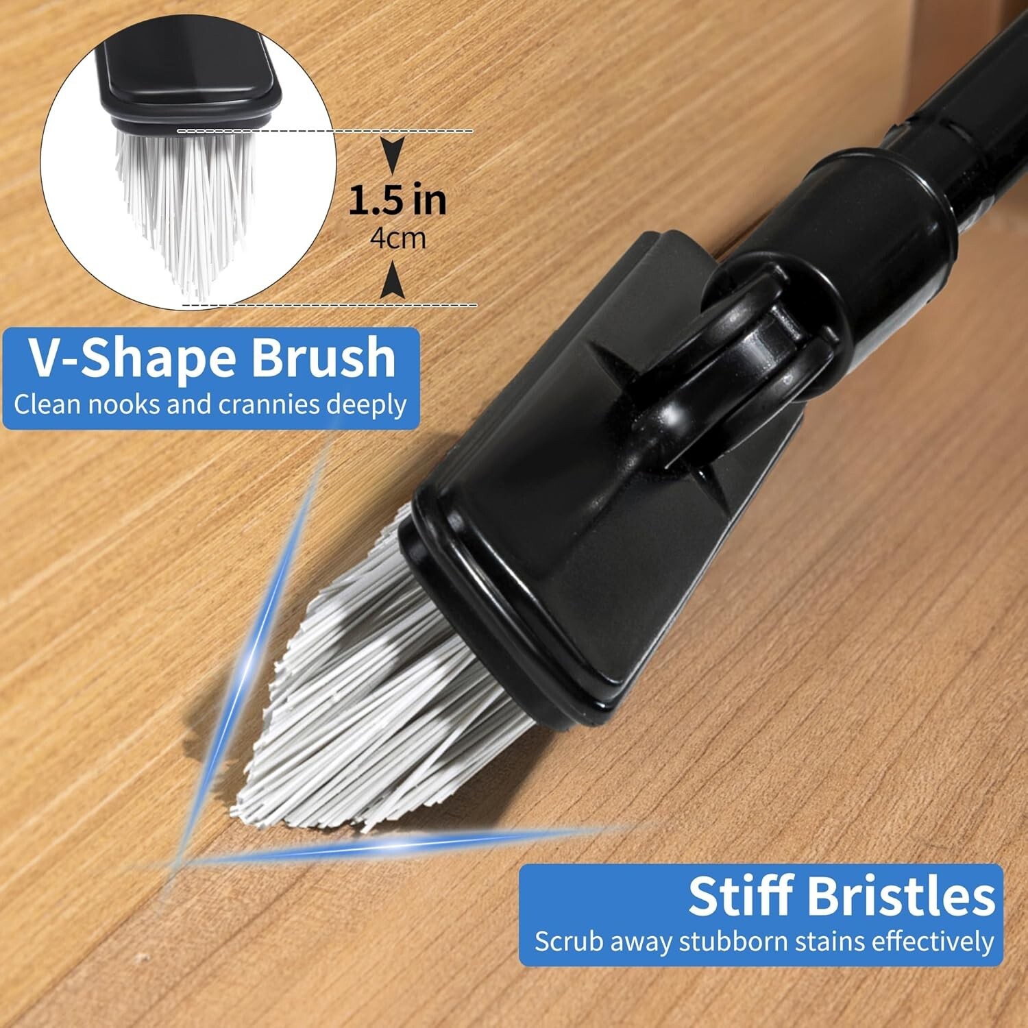 1 or 2 Pack Grout Brush with Long Handle 50 Inches, Swivel Floor Scrub Broom