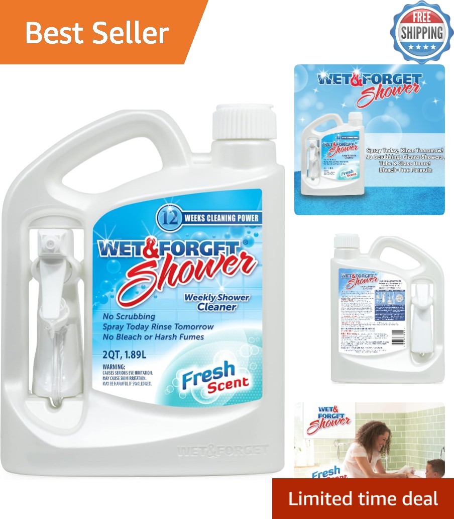 Effortless Shower Cleaner Spray – 64 Fl Oz, Bleach-Free & No Scrubbing Required