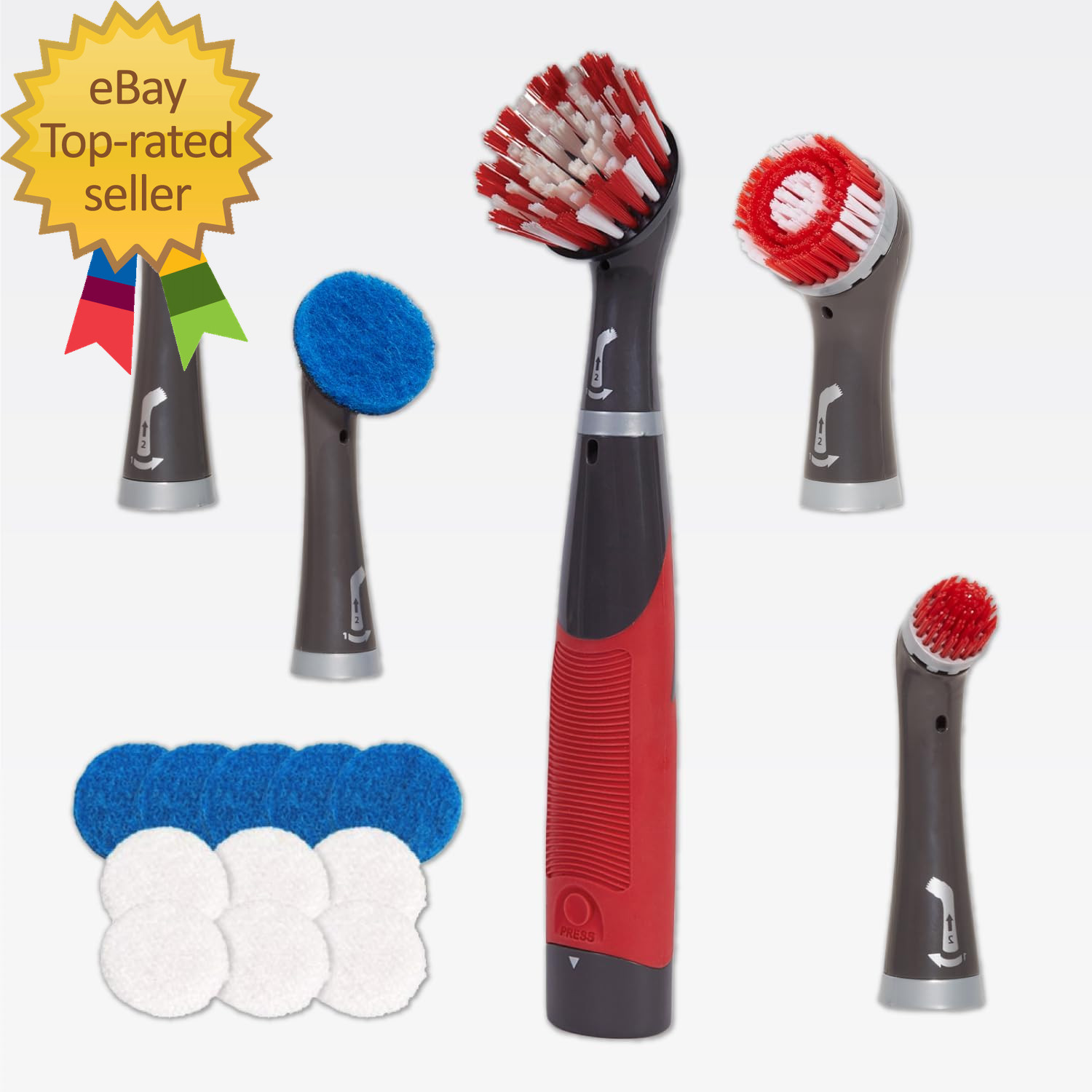 Reveal Power Scrubber 18-Piece Kit Cordless Electric Battery Powered Scrub Brush
