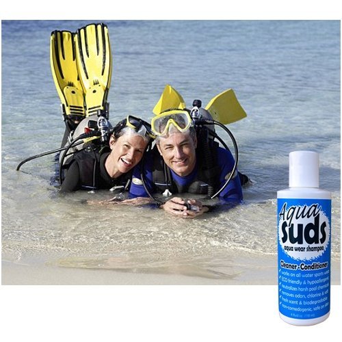 Jaws AQUA SUDS Aqua Wear Cleaner-Conditioner Scuba Shampoo Swimsuit Skin Safe 4z