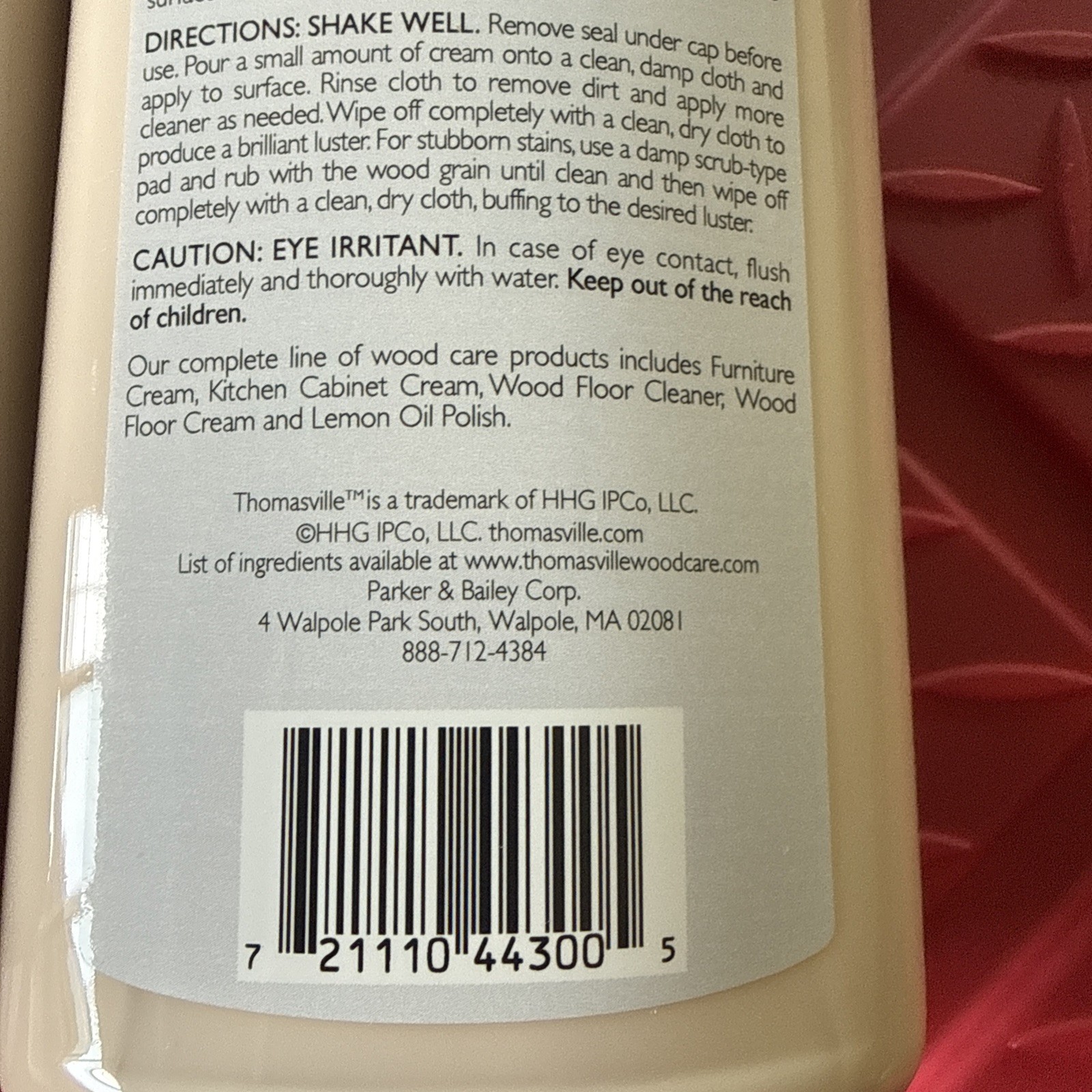 2 Pack Thomasville Kitchen Cabinet Cream For Wood Cleans Shines Protects 12oz