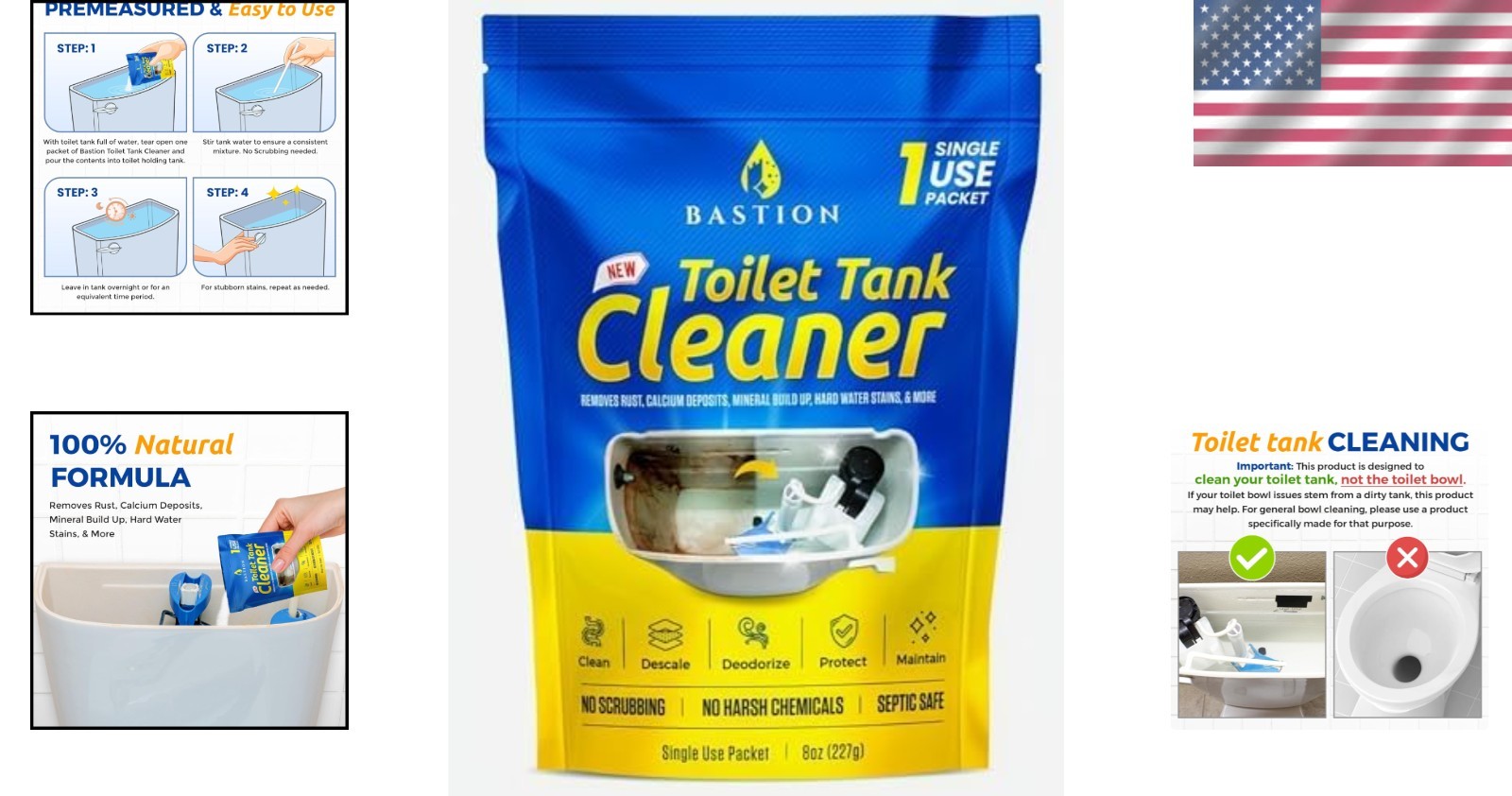 Single-Use 8oz Toilet Tank Cleaner – Powerful Descaler for Hard Water Build-Up