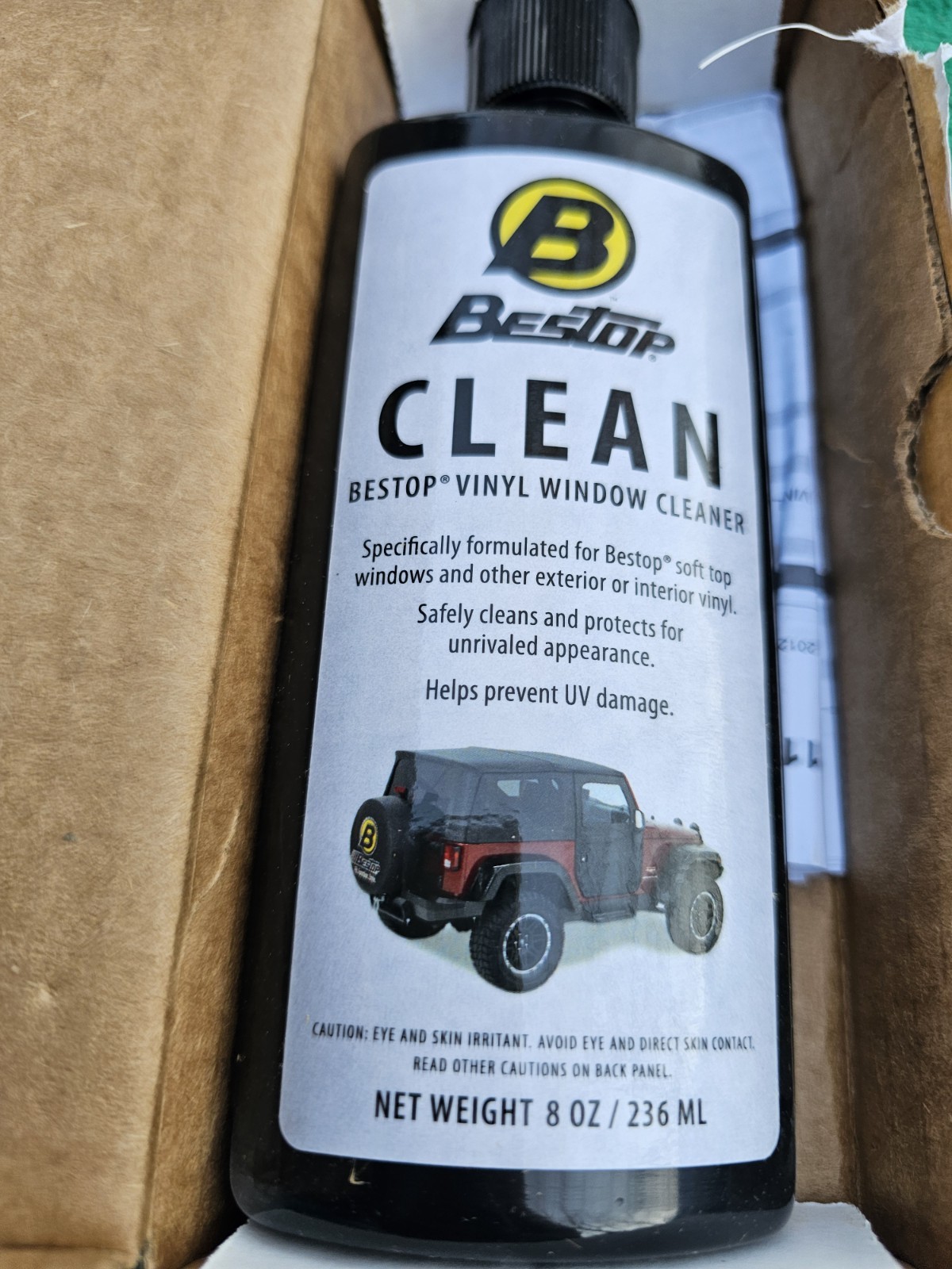 Bestop Vinyl Window Cleaner and Protectant Jeep Soft Tops 8oz Interior Ext Best