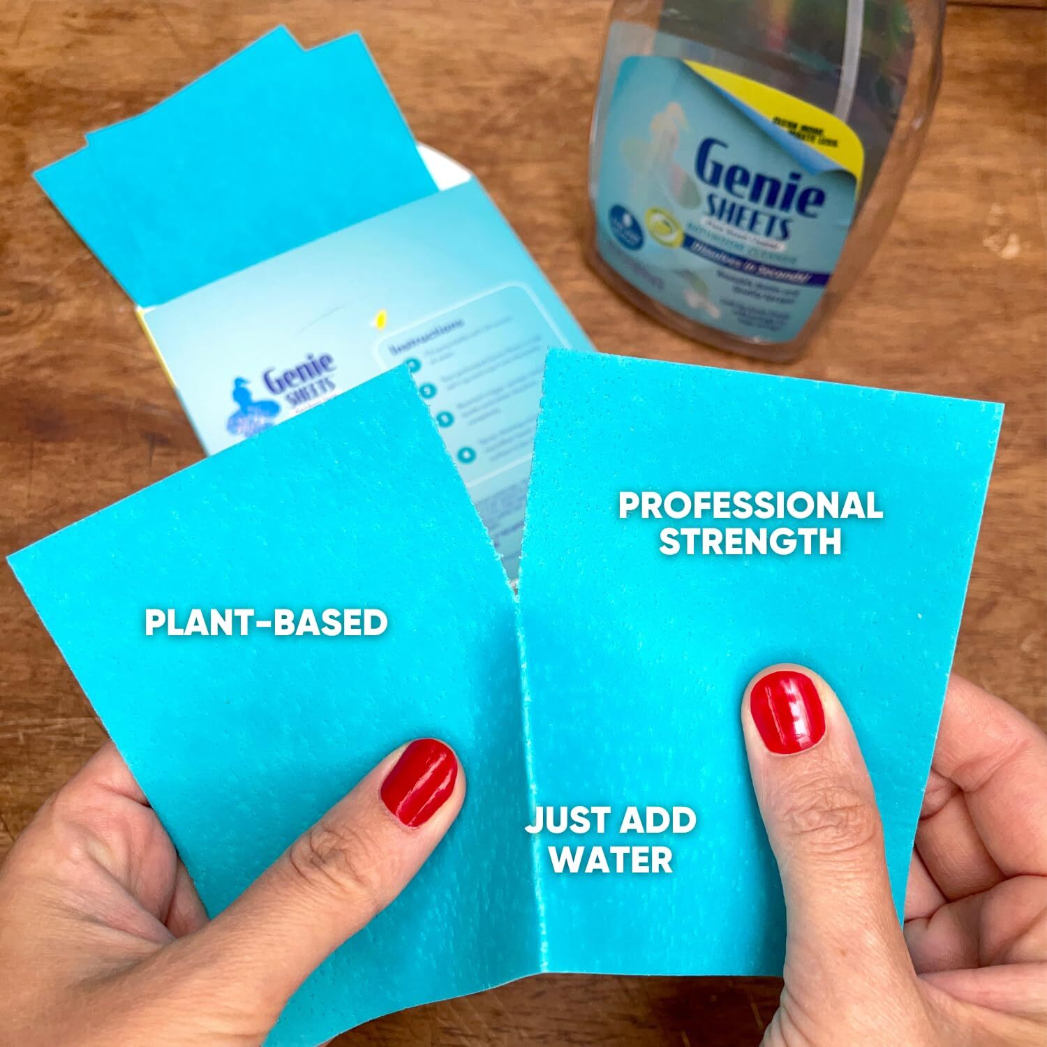 Genie Sheets Bathroom Cleaner Concentrate 6 Sheets Eco-Friendly Plant-Based