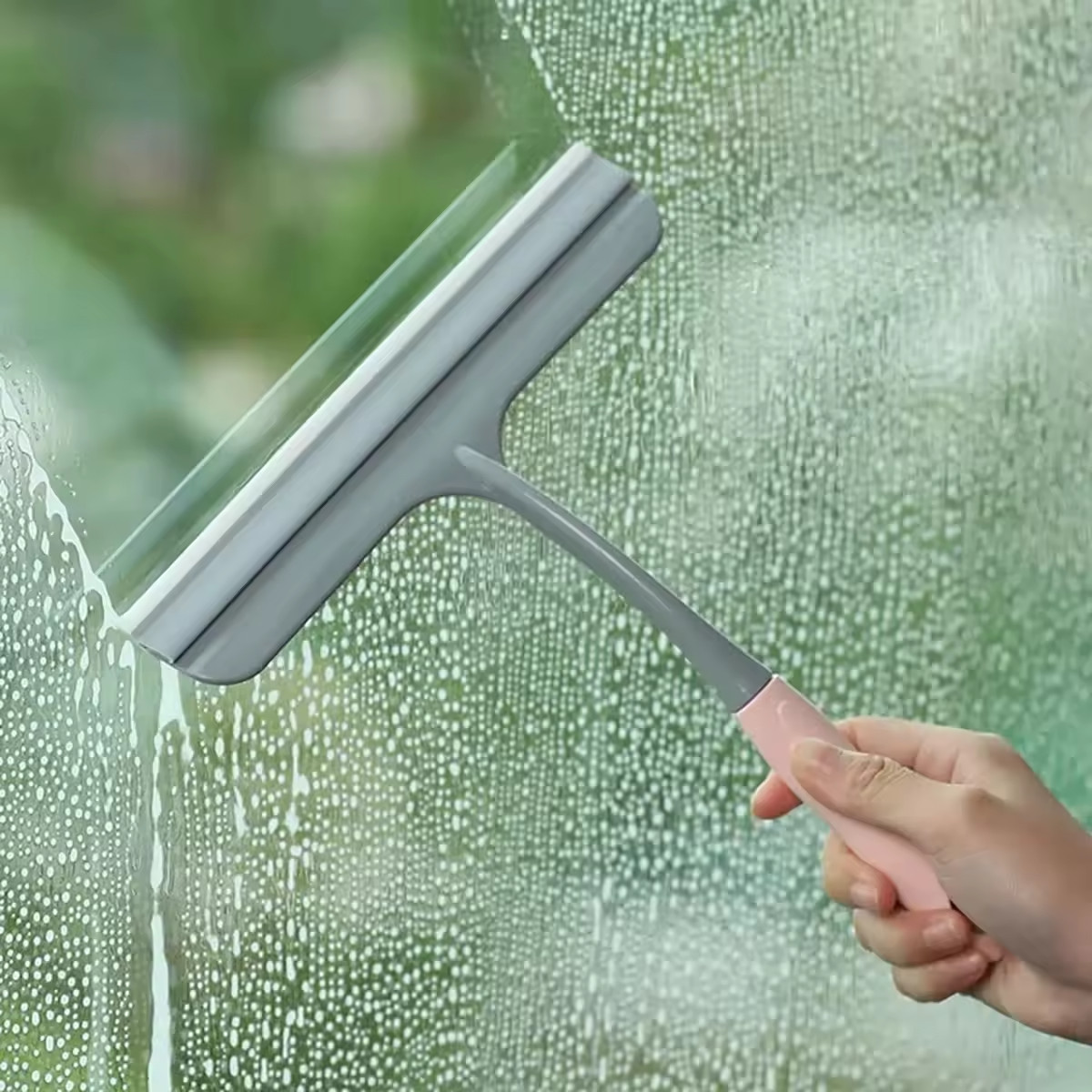 Silicone Scraper Wiper for Window Glass, Shower Doors Countertops & Car Cleaning
