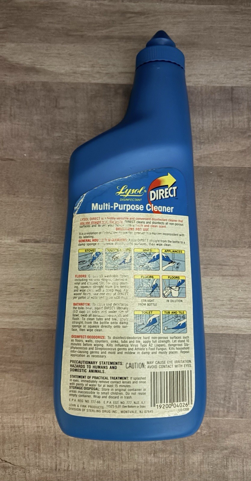 Vintage Lysol Brand DIRECT Multi-Purpose Cleaner Fresh Scent 26 Fl Oz NOS