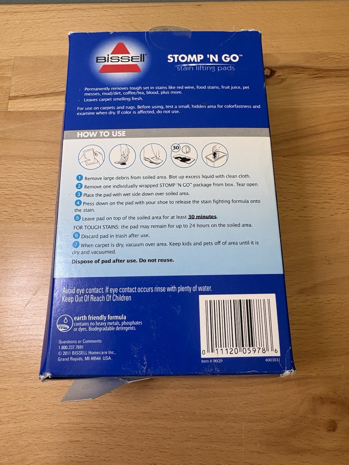 Bissell Stomp ‘N’ Go Stain Lifting Pads Pre-moistened 5 Total Pads NEW Open Box