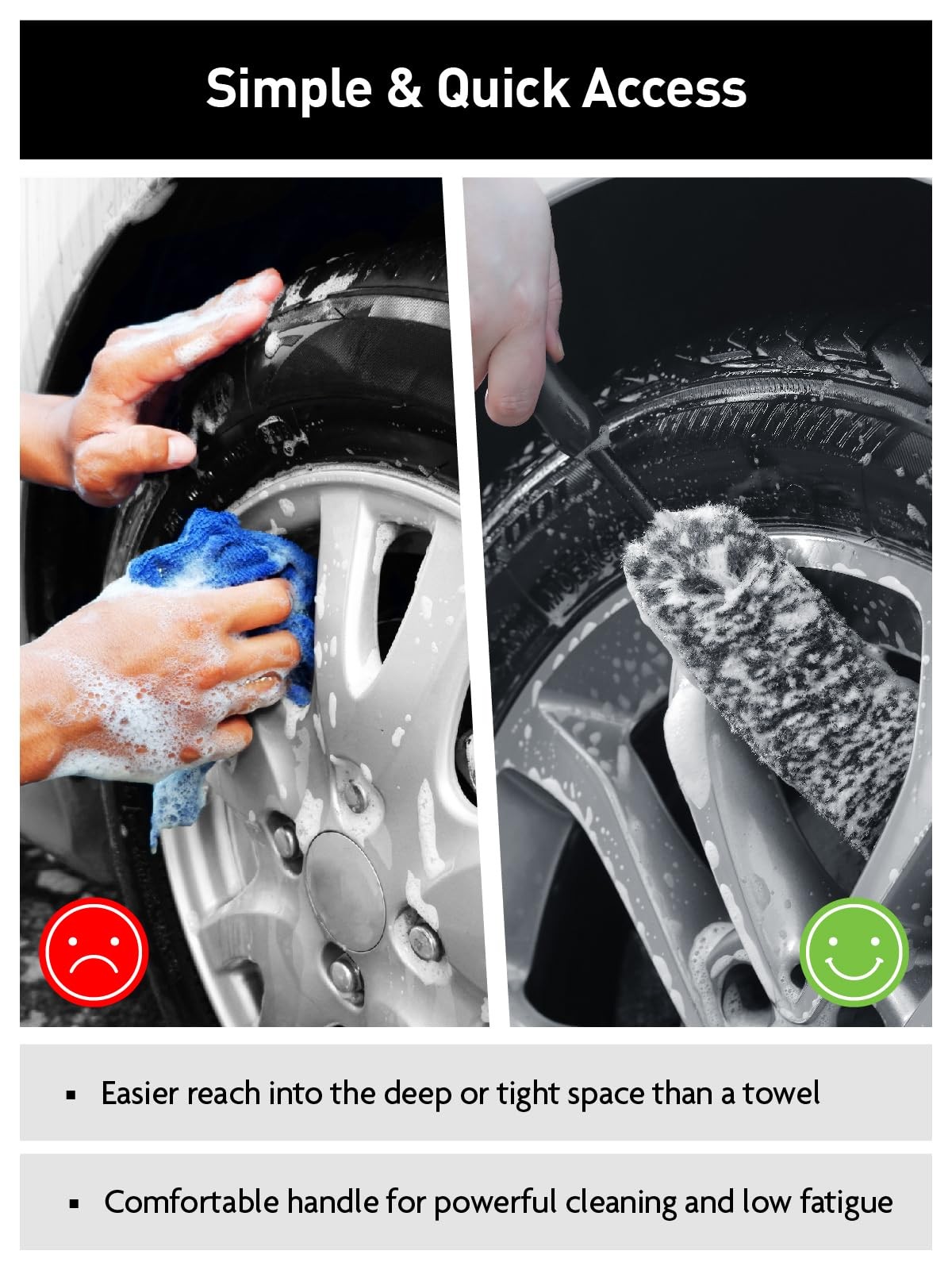 7PCS Car Wheel Cleaning Pro Kit, Tire Brush, Soft-bristled Rim Brush, Microfi…