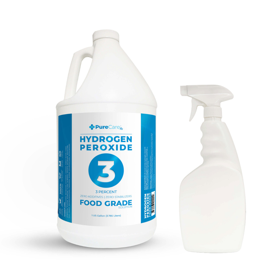 3% Food Grade Hydrogen Peroxide Solution 1 Gallon- with 32 oz Spray Bottle