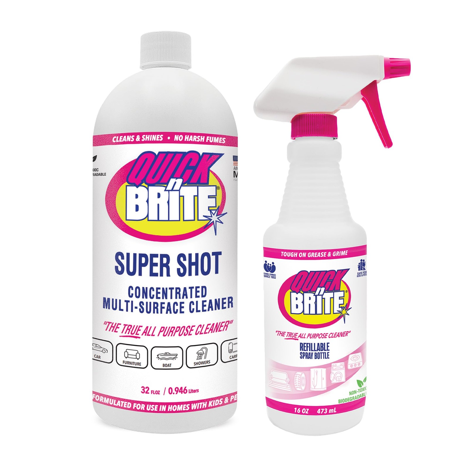 Super Shot Liquid Cleaner, True All Purpose Cleaner, Concentrated, 32 oz
