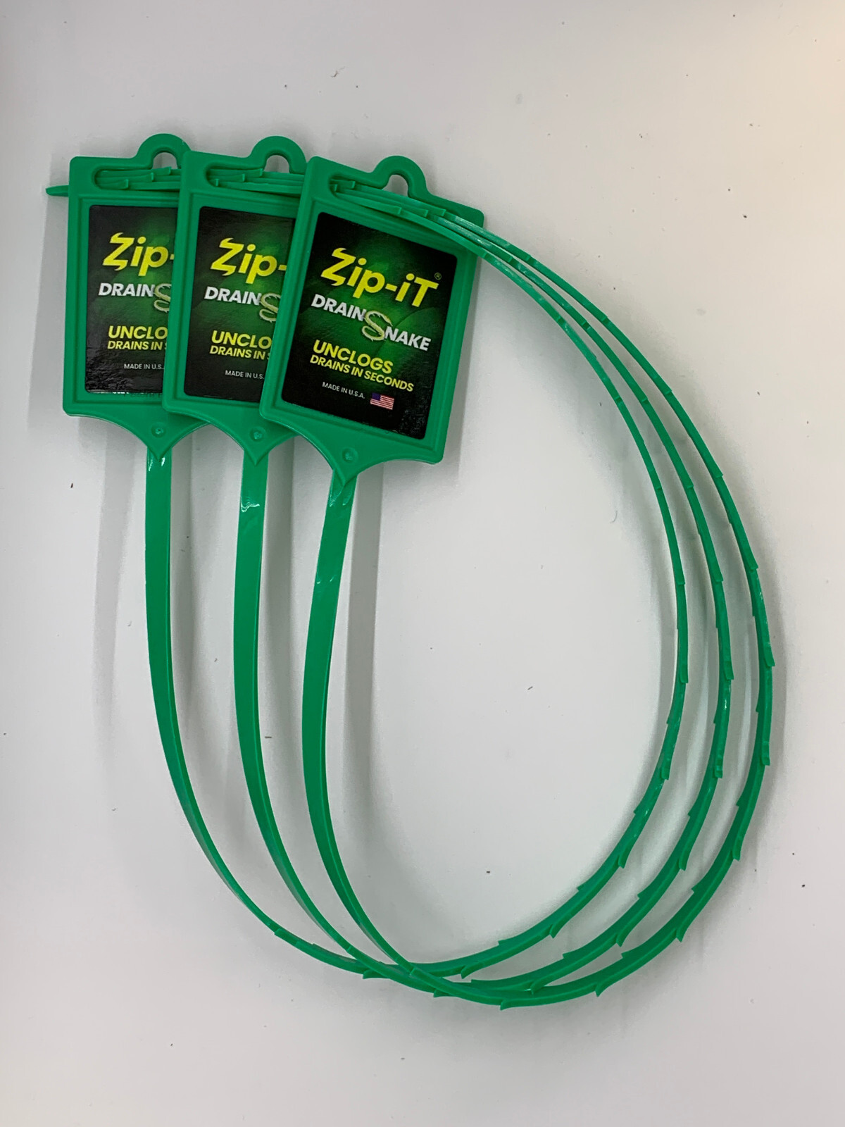 ZIP IT DRAIN CLEANER, 3-Pack Plastic Drain Stick Hair Clog Remover, drain snake