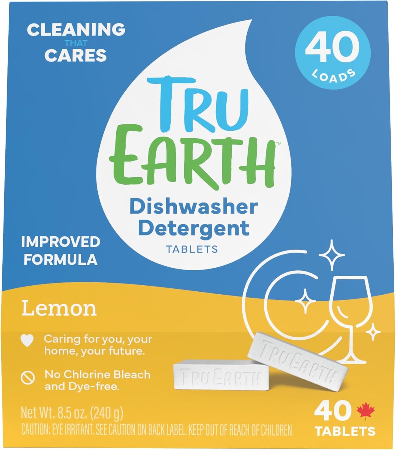 Tru Earth DISH Dish Detergent Tablets Lemon 40 ct (Pack of 6)