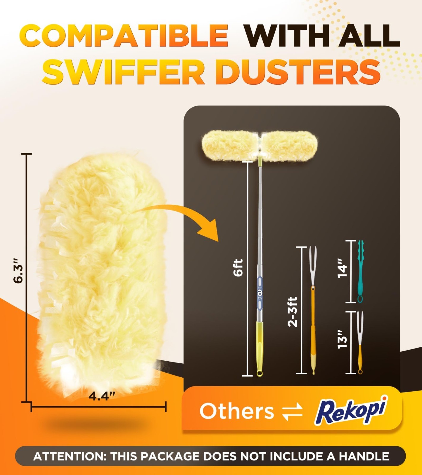 60 Heavy Duty Duster Refills, 360° Multisurface, 4X Microfiber, Unscented, Dispo