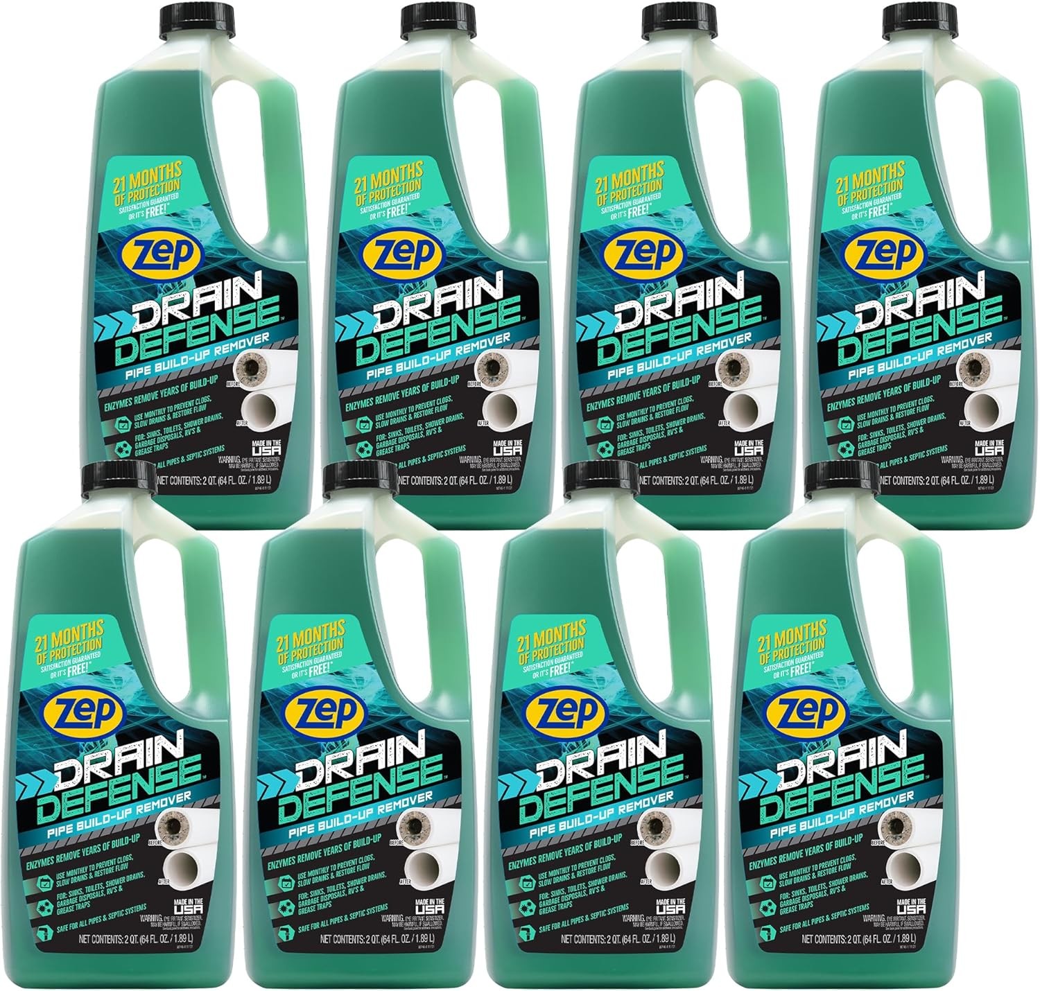 Drain Defense 64 oz Professional Strength Pipe Cleaner – Eco-Friendly Formula
