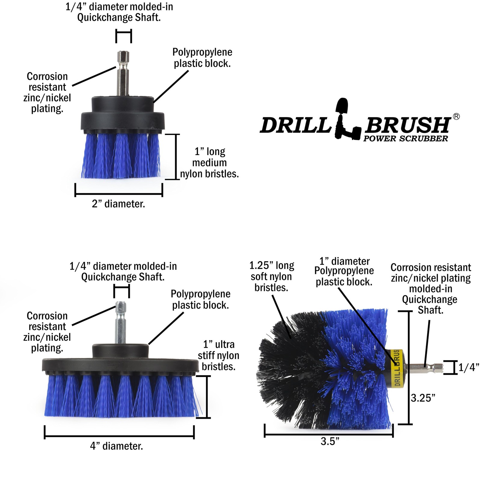 Drillbrush Boat Accessories – Kayak Cleaning Kit – Boat Cleaning Brush Kit – …