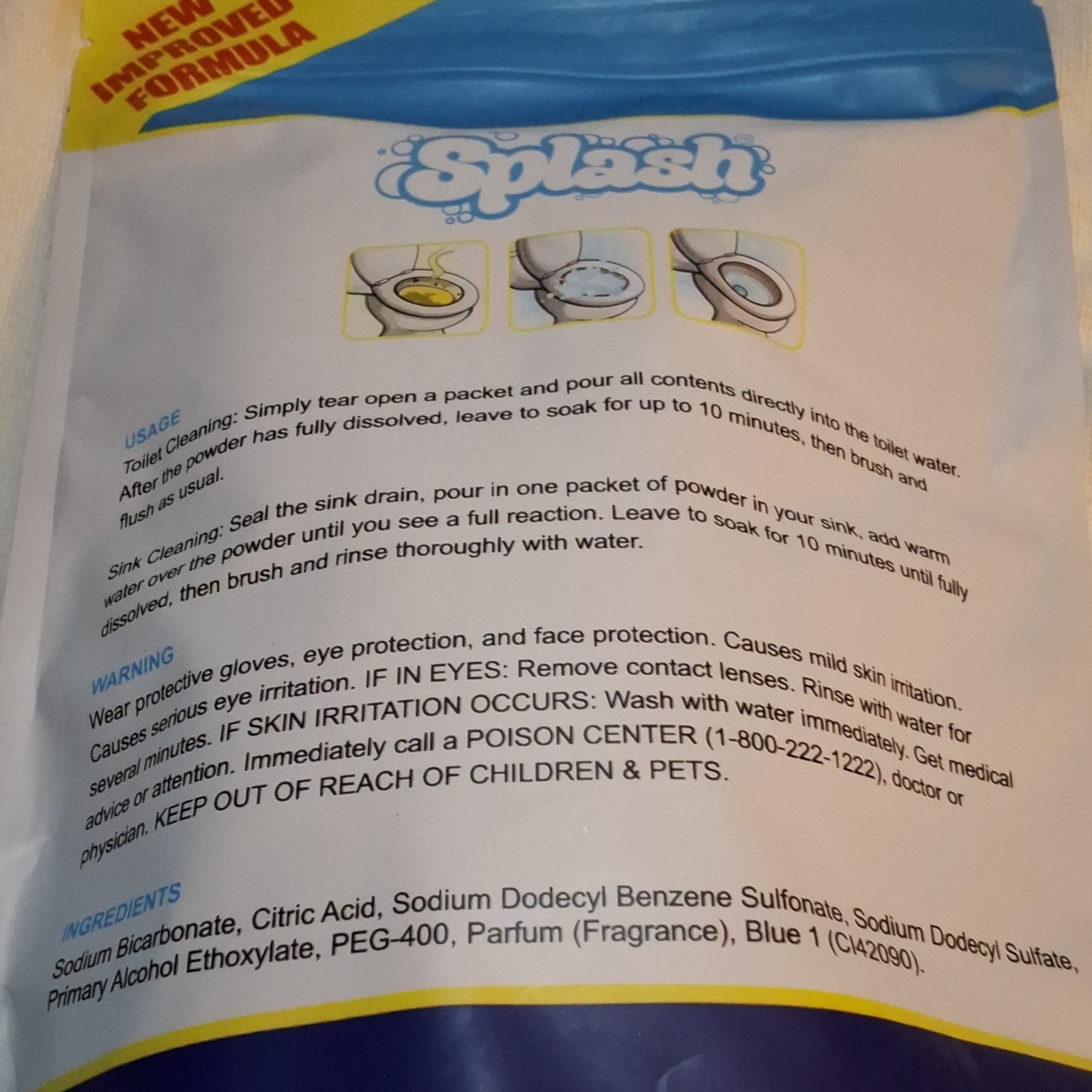 Splash Toilet Cleaner Powder Septic-Safe Fragrance 350g (4 Treatments)