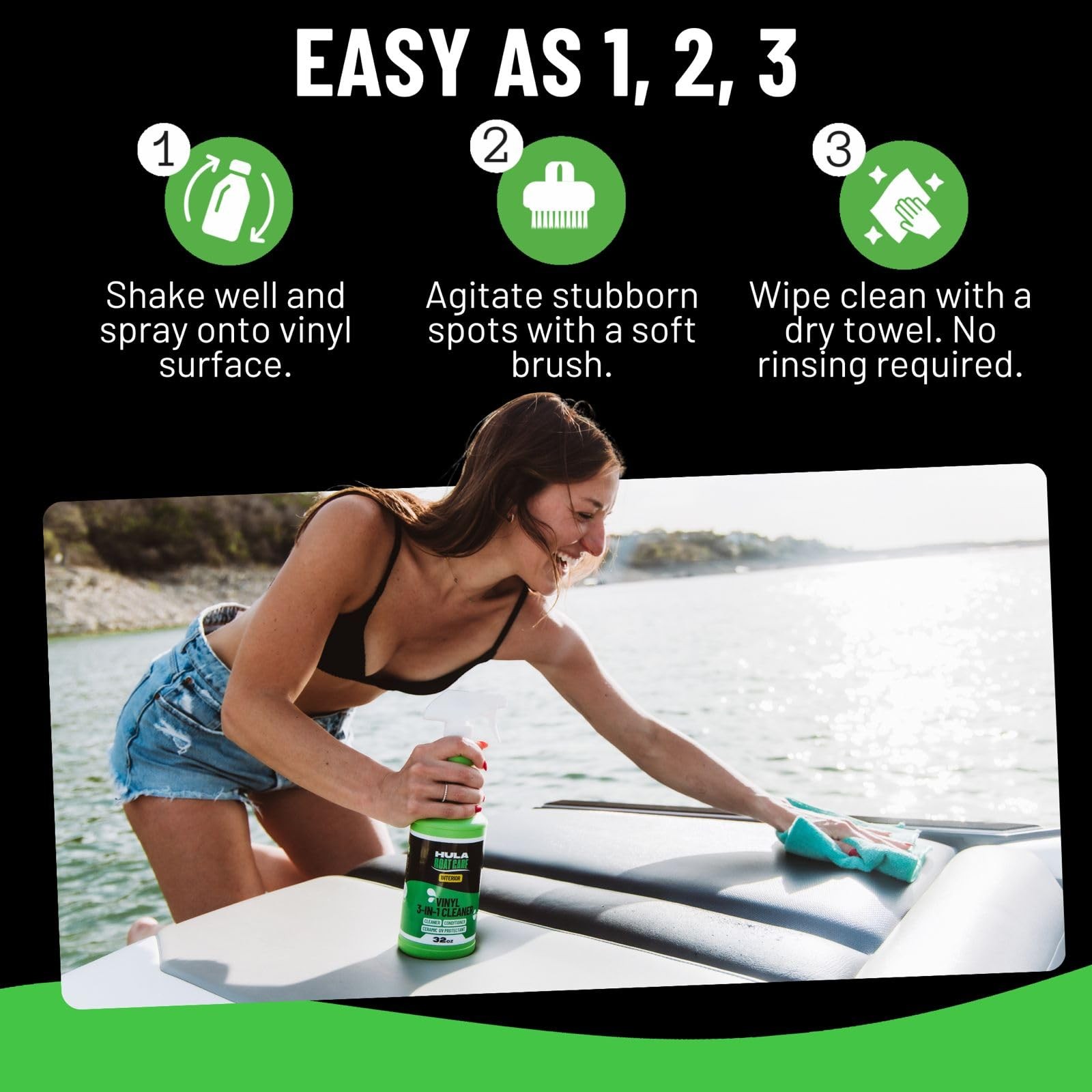 Hula 3-in-1 Boat Vinyl Cleaner, Conditioner and UV 32 Fl Oz (Pack of 1)