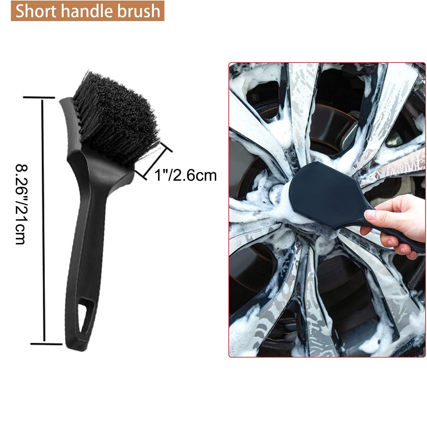 12Pcs Car Wheel & Tire Brush Kit,Including 17inch Long Wheel Brush,Short Hand…