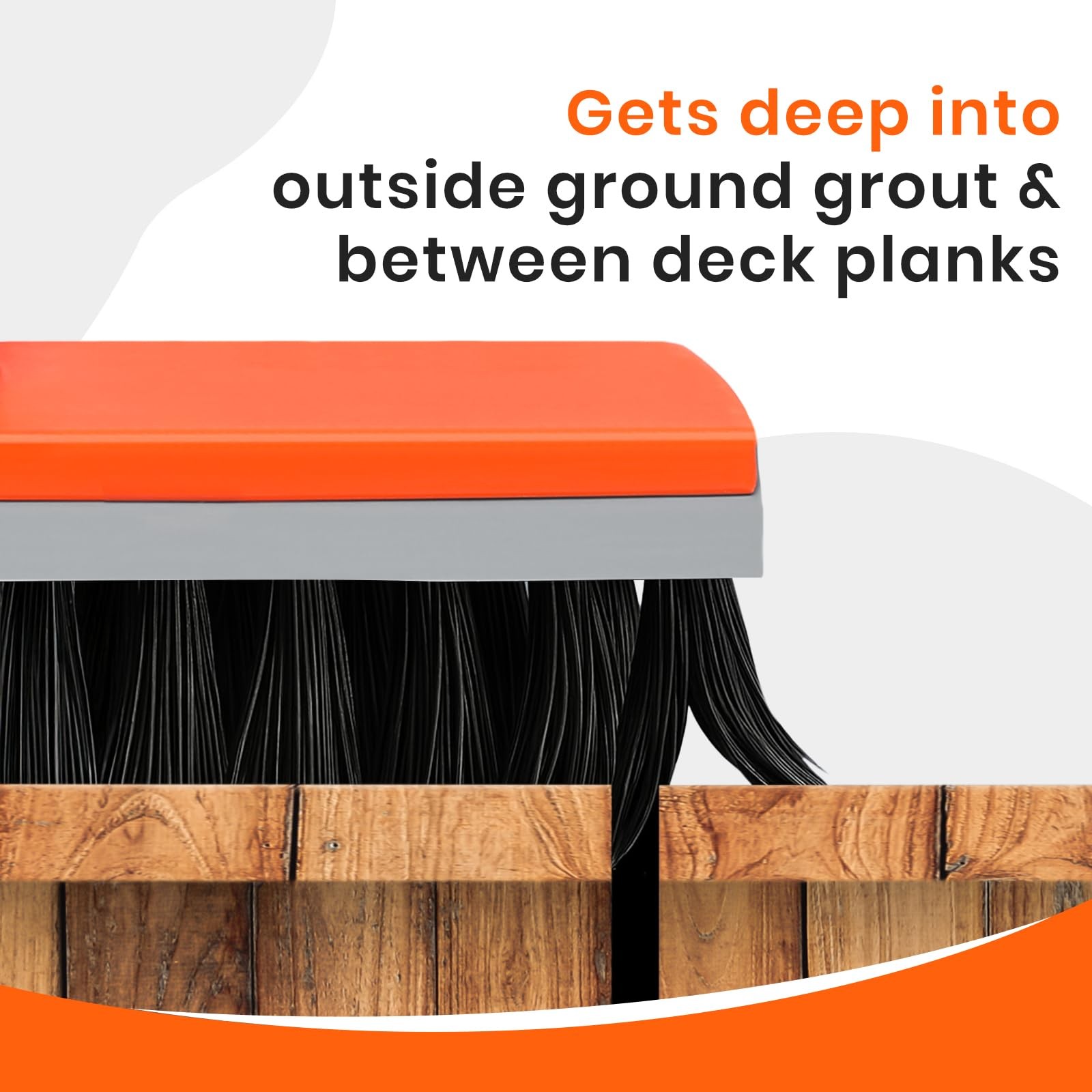 Deck Brush with Long Handle, Stiff Bristle Floor Scrub Broom, 55” Outdoor Sc…
