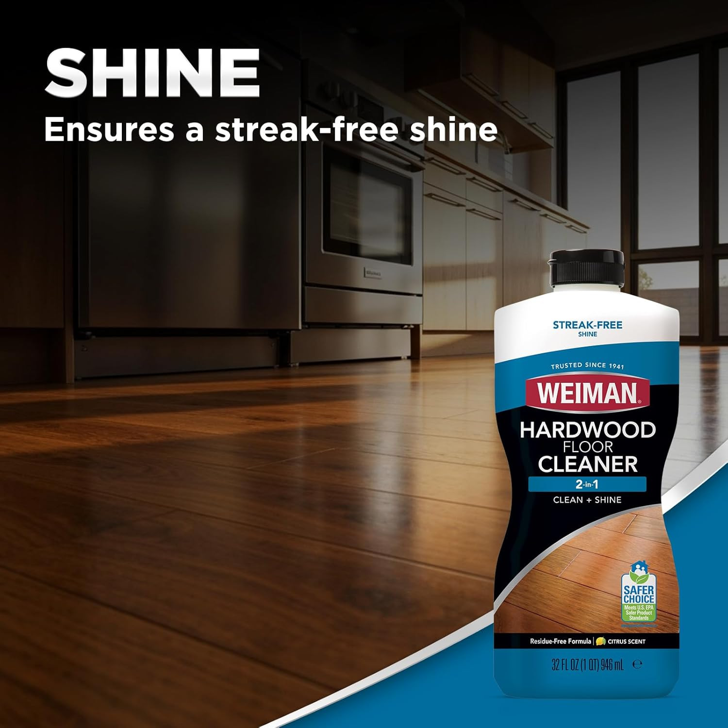 Hardwood Floor Cleaner for Finished Hardwood, Engineered Flooring, Vinyl & Lamin