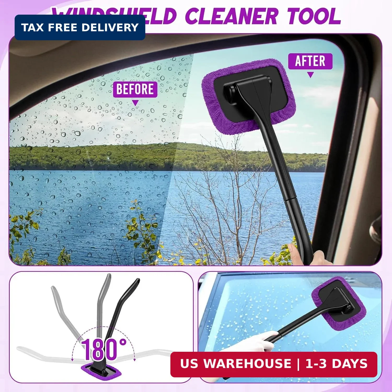 16 Pcs Windshield Cleaner Tool, Car Cleaning Kit with Various Detailing Brushes