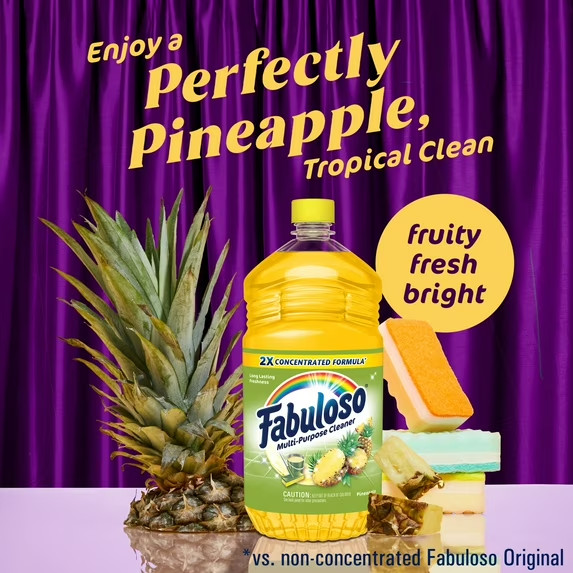 Fabuloso Multi-Purpose Cleaner, 2X Concentrated Formula, Floor Cleaner, Pineappl