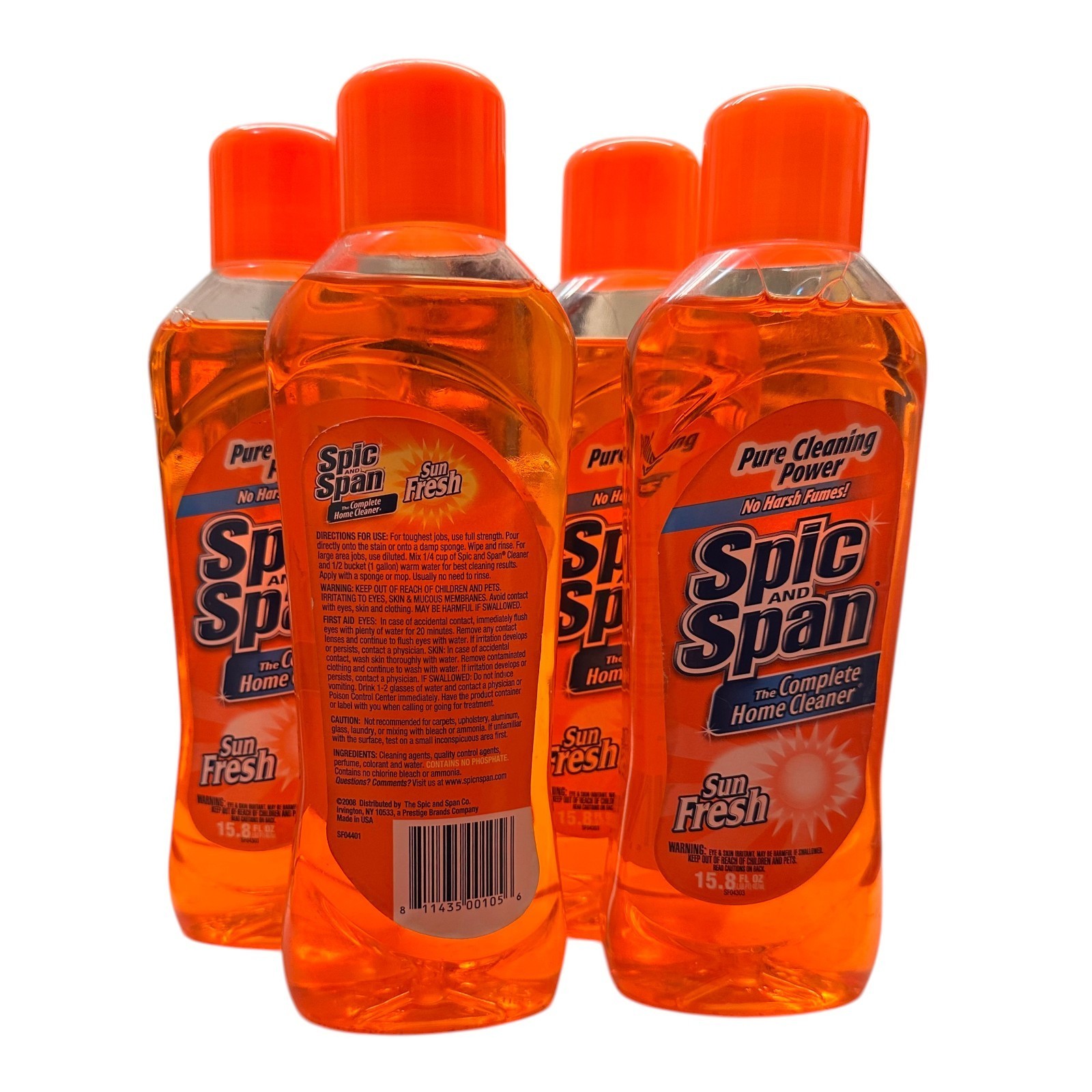 Spic and Span Sun Fresh Liquid Cleaner 15.8 oz The Complete Home Cleaner, 4 Pack