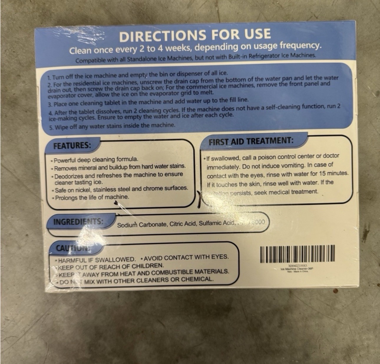 USKICH Ice Machine Cleaner Tablets 36 Pack Unscented Descaler & Deodorizer