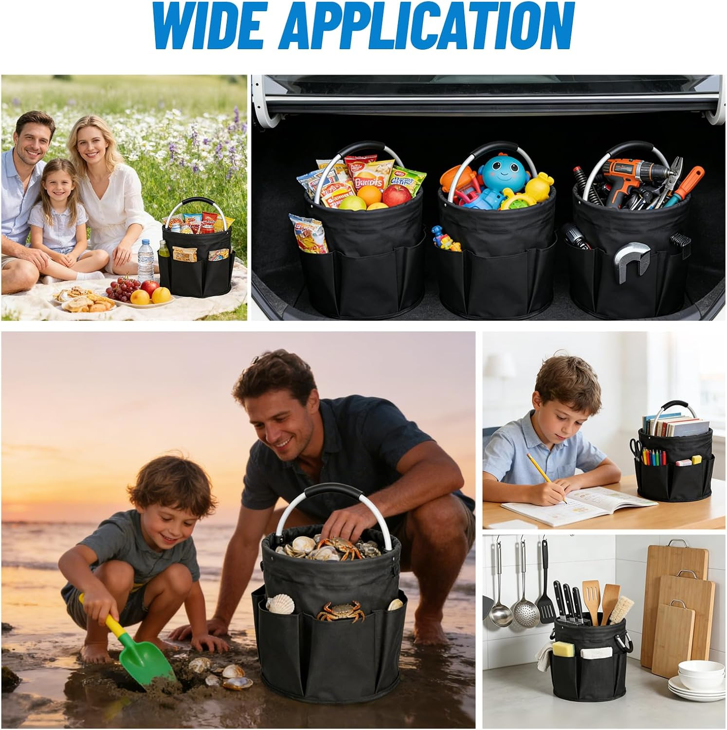 Cleaning Caddy with Handle, 17L Cleaning Products Organiser, Portable Cleaning C