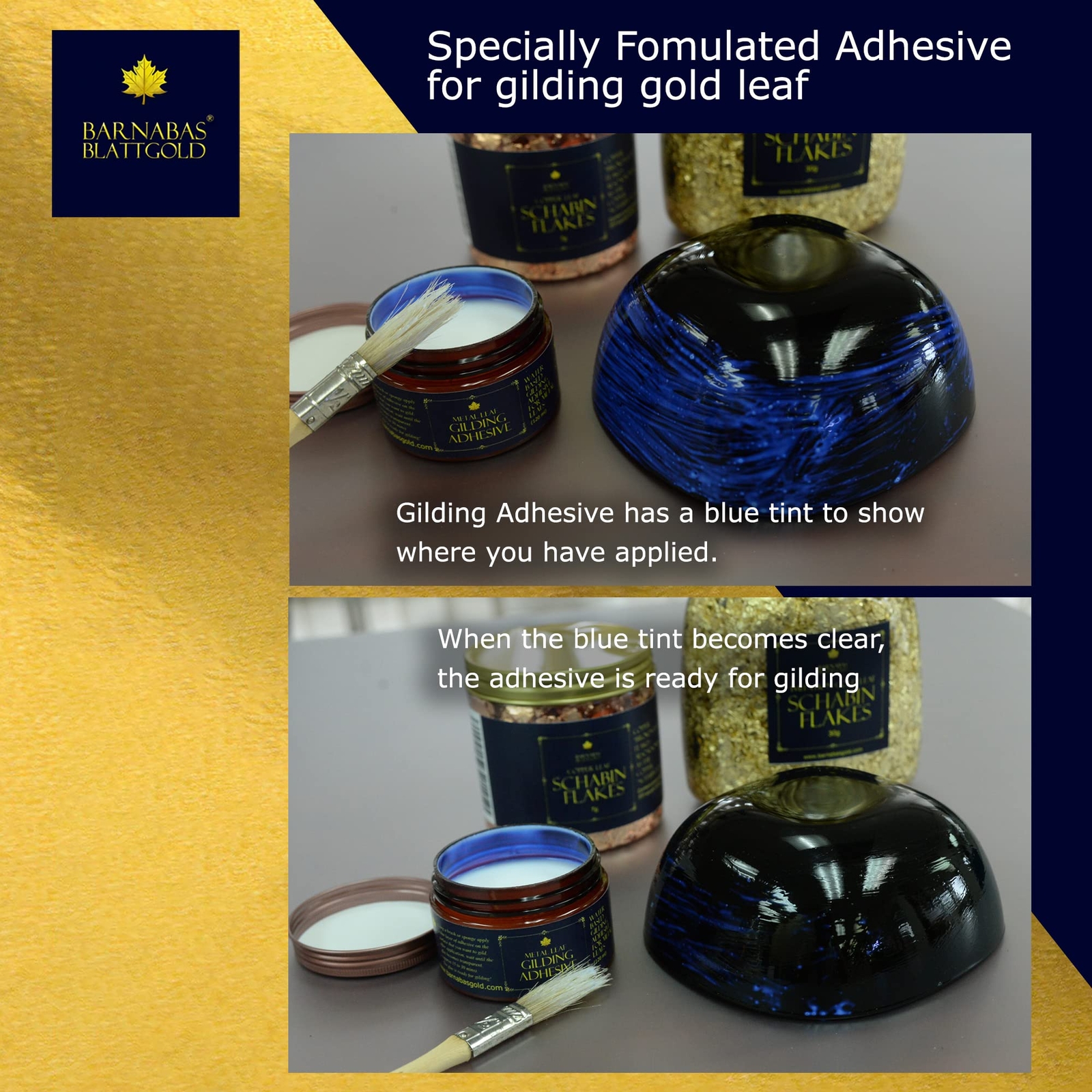 Gold Leaf Gilding Adhesive 60ml – Gilding Adhesive for Gold Foil Sheets Gold…