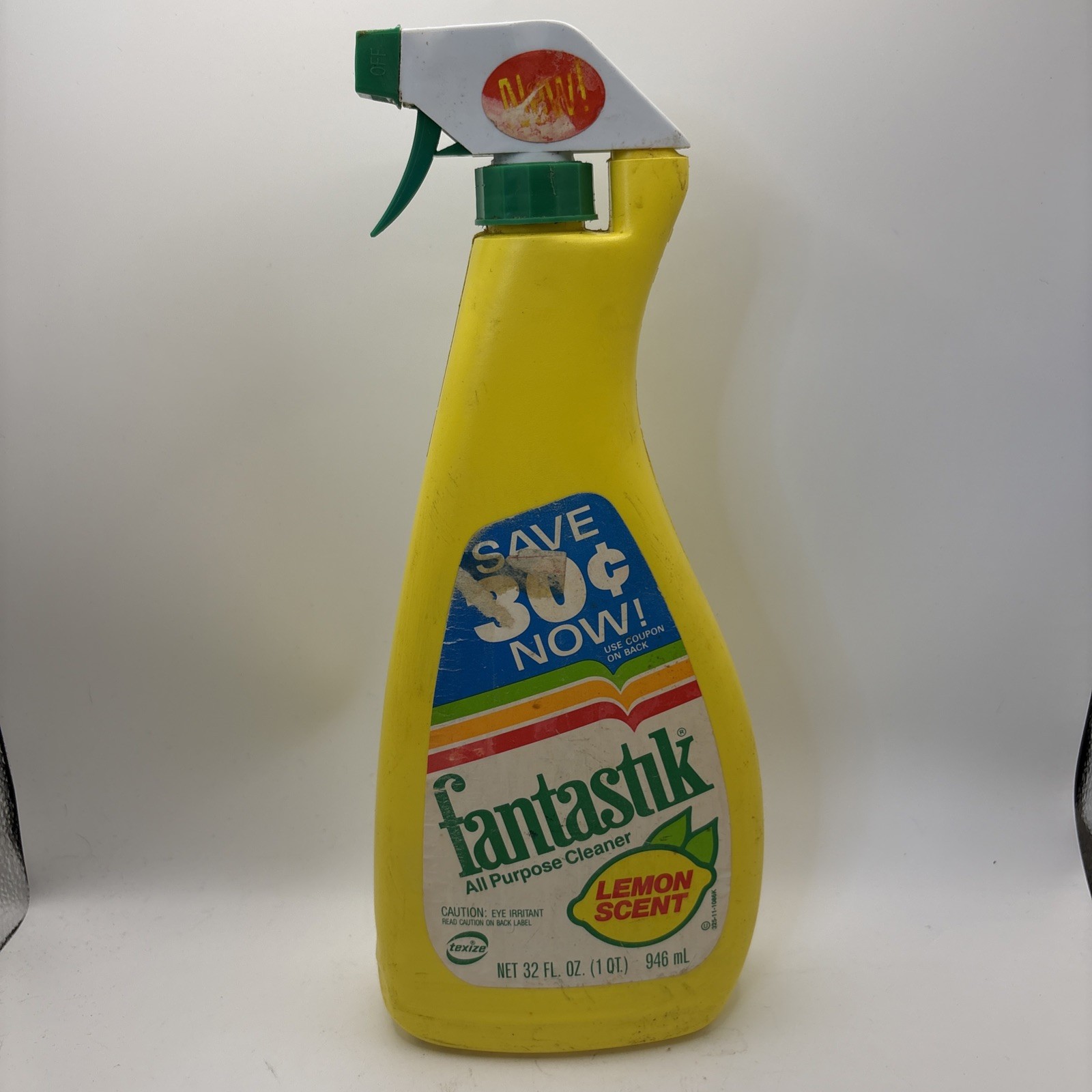Vintage Fantastik All Purpose Cleaner Lemon Scent Movie TV Prop Half Full