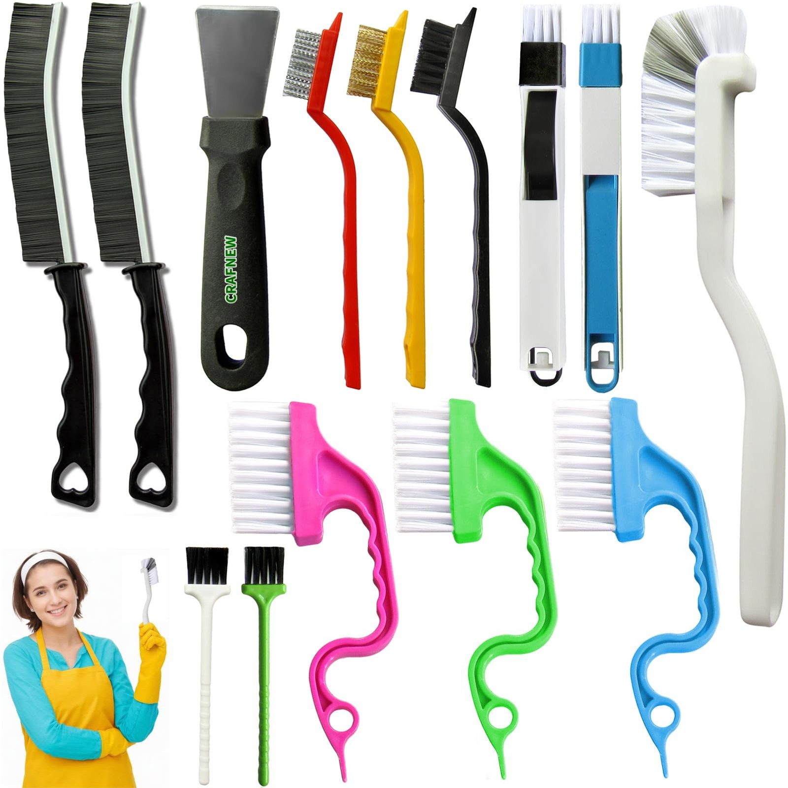 14Pcs Small Crevice Cleaning Brush Set, Groove Gap Cleaning Tool for Cleaning…
