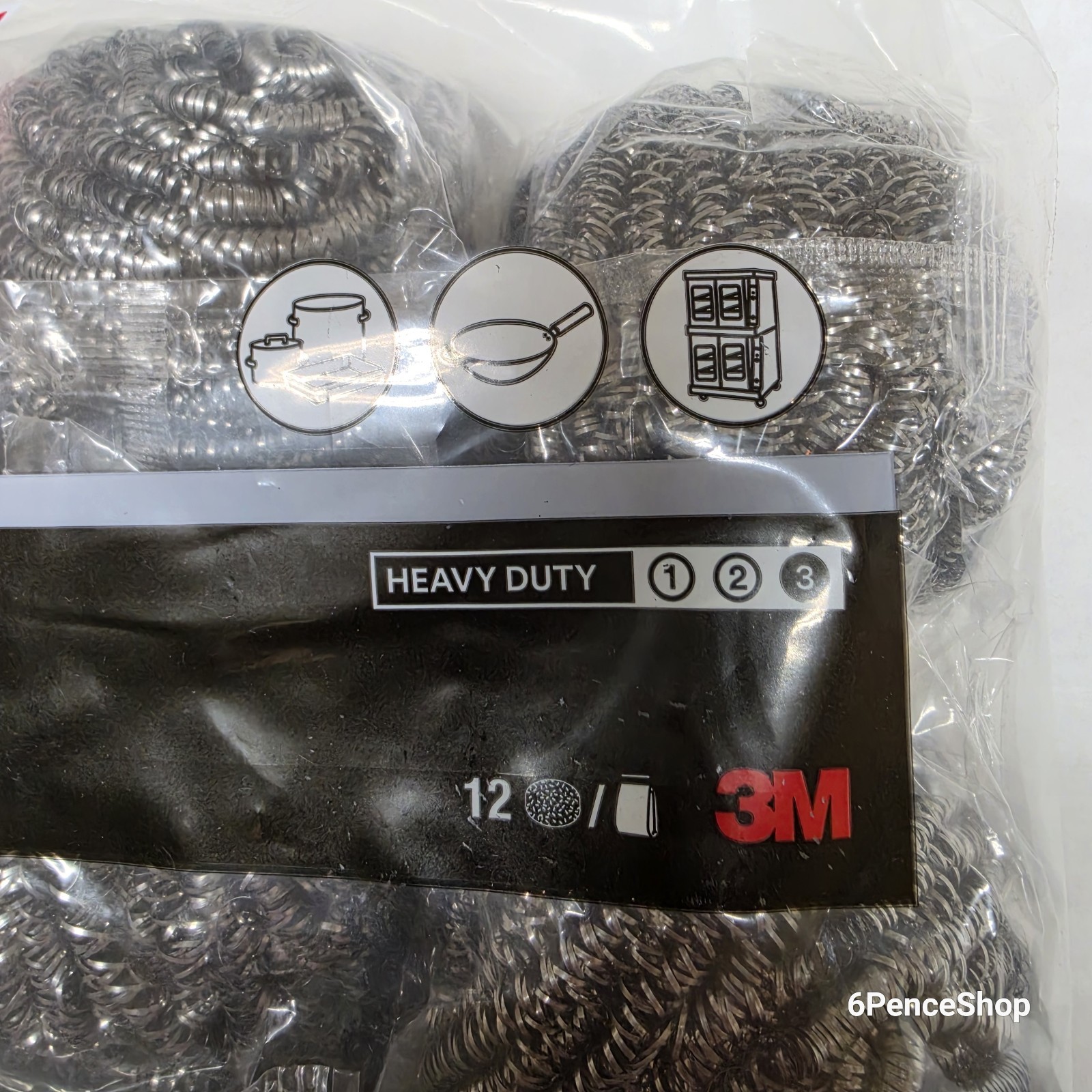 3M SCOTCH-BRITE 12PCS STEEL WOOL SCRUBBER PADS, 12 PACK – STAINLESS STEEL 84cc