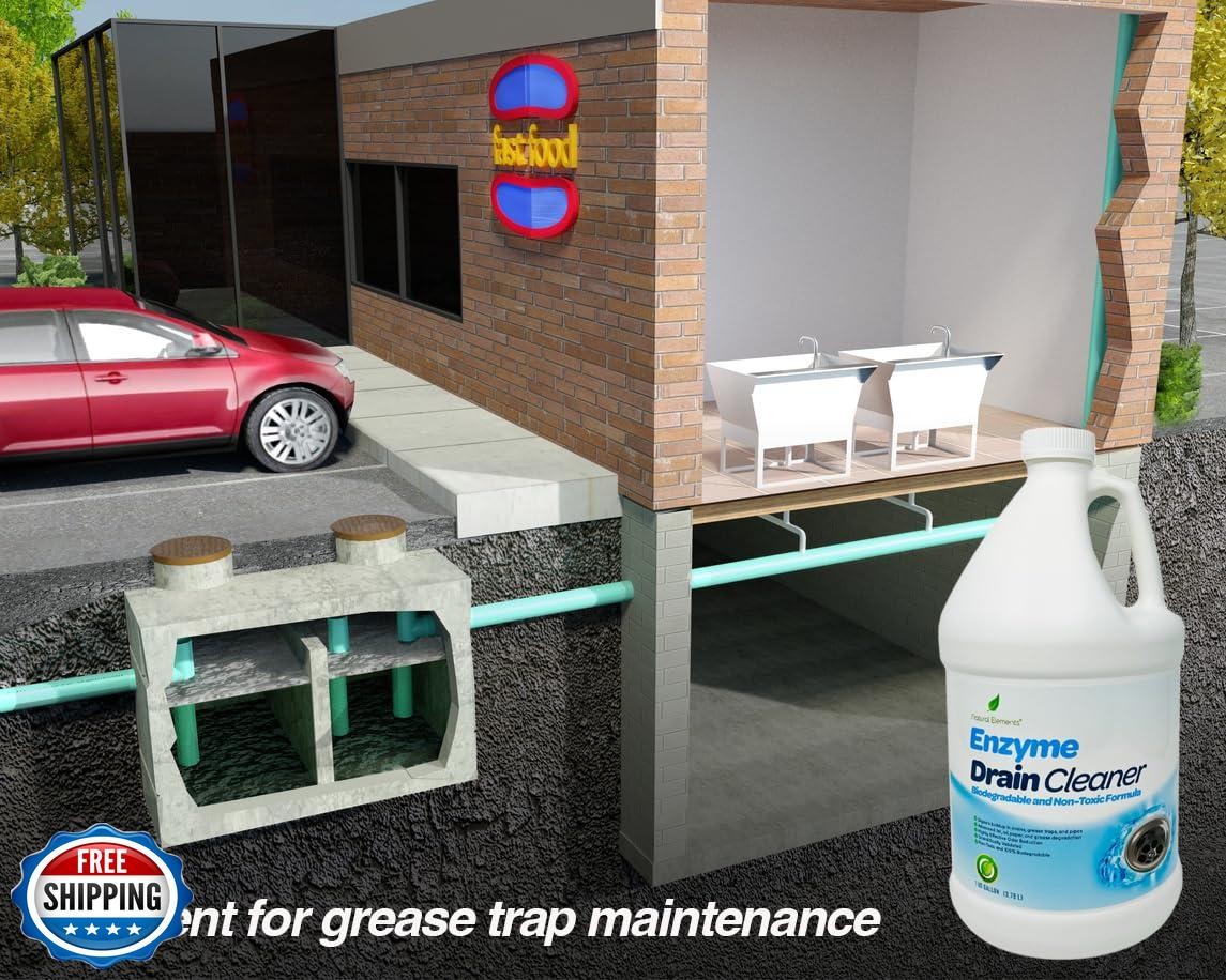 Natural Elements Enzyme Drain Cleaner | Digest Grease, Fats, and Paper Buildu