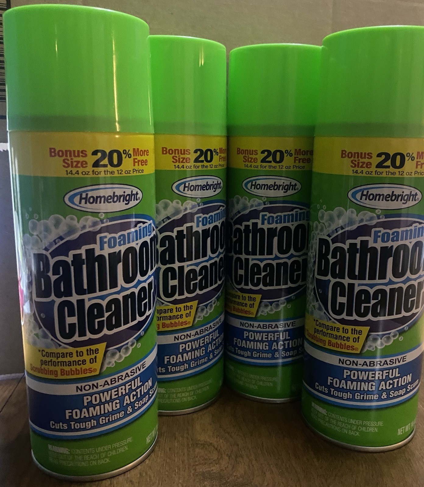 4btls. Homebright Foaming Bathroom Cleaner Powerful Foaming Action. 14.4oz Each