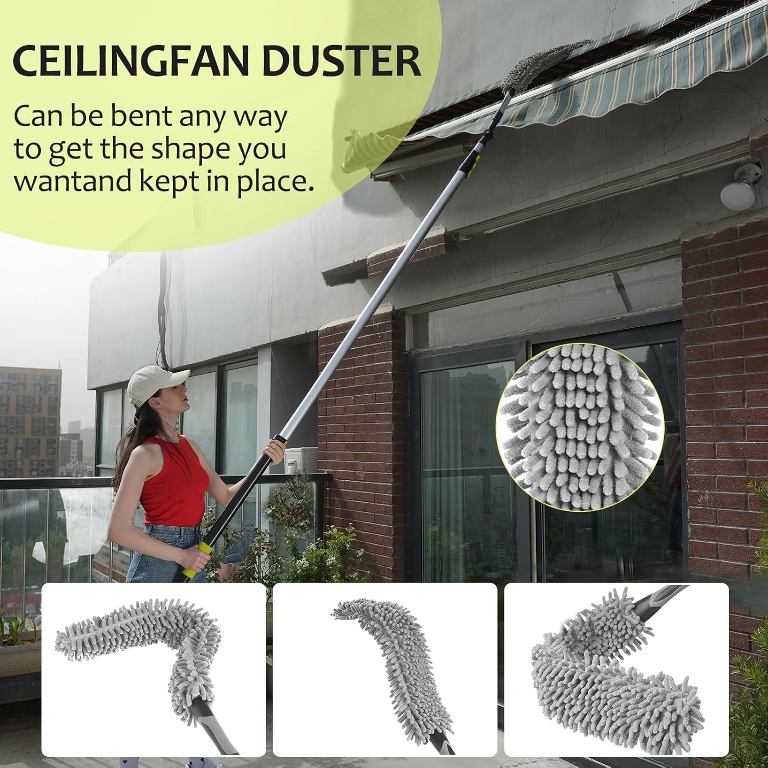 24FT Aluminum Alloy High Reach Duster with 210 Degree Head