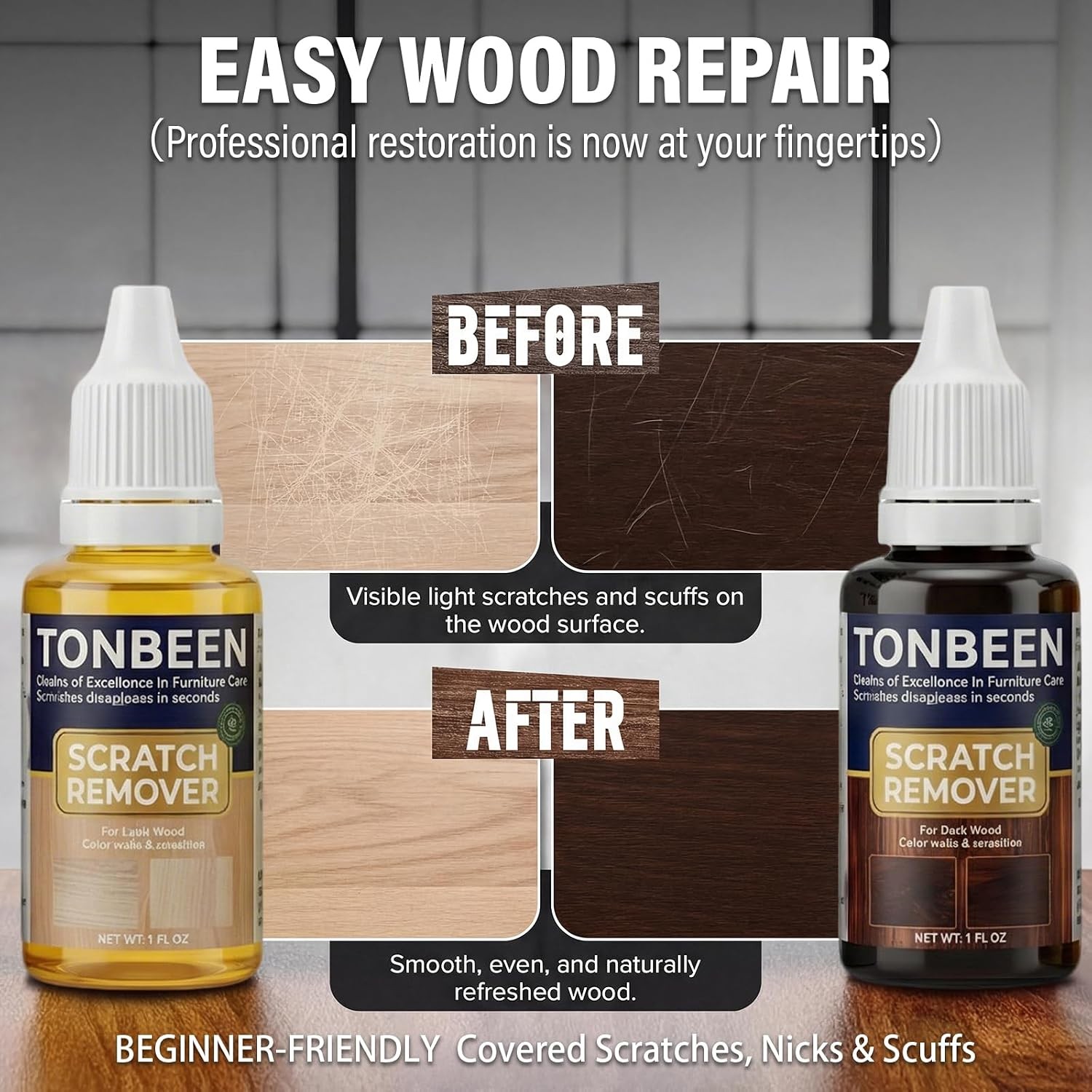Wood Furniture & Floor Scratch Remover Repair Kit 12 PCS Professional Hardwood