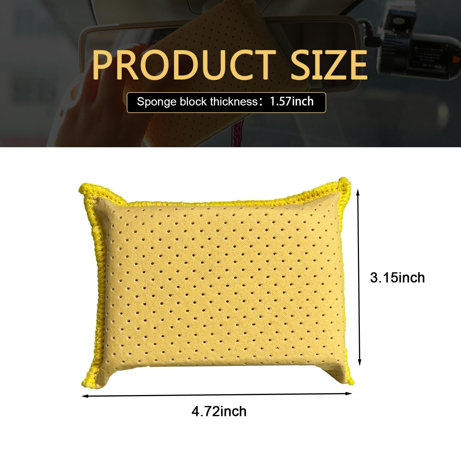Windshield Cleaning Sponge Block, Double-Sided Microporous Defogger for Car Wind