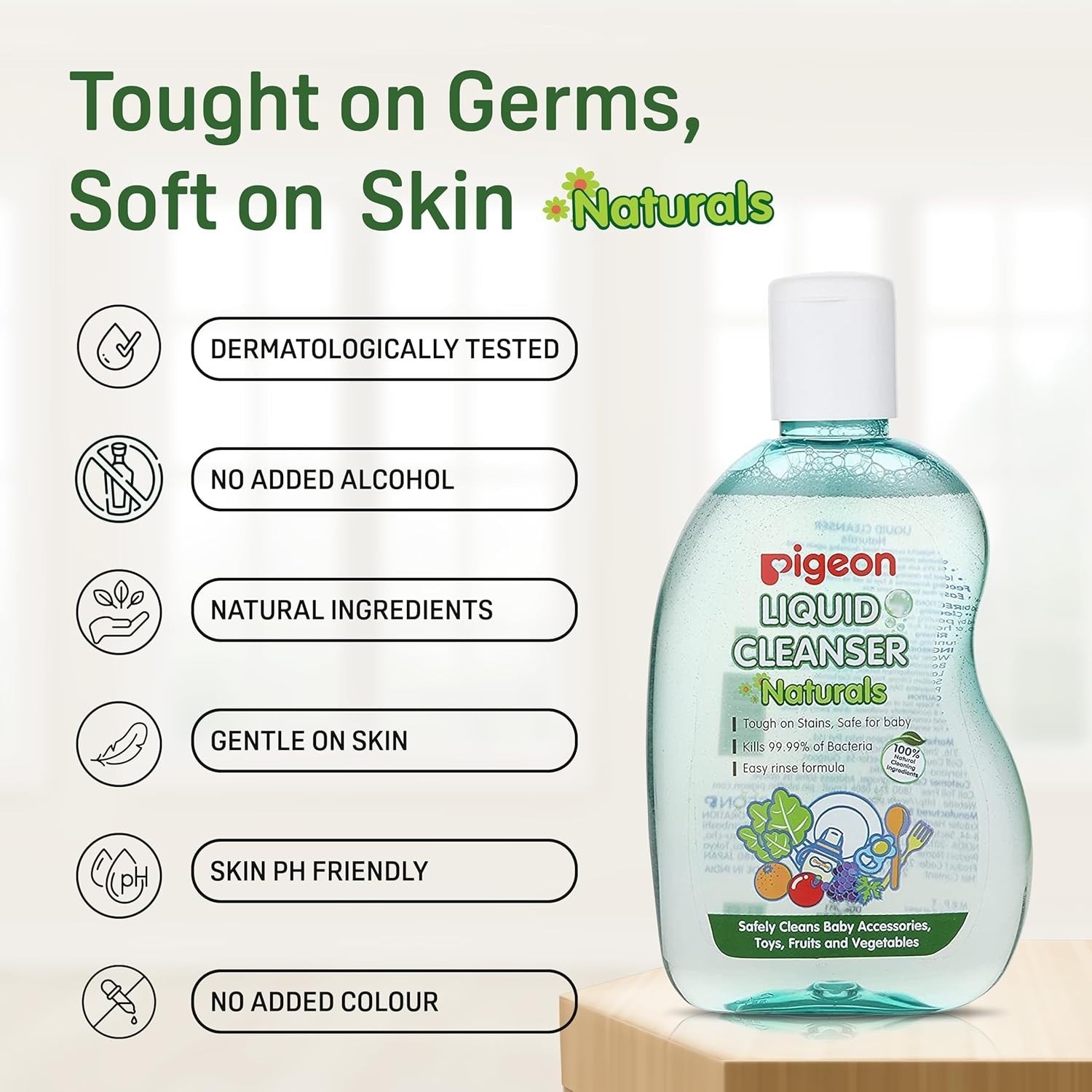 Pigeon Liquid Cleanser Bottle, 200 ml (Green) natural expiry 26.06.2028 f/s