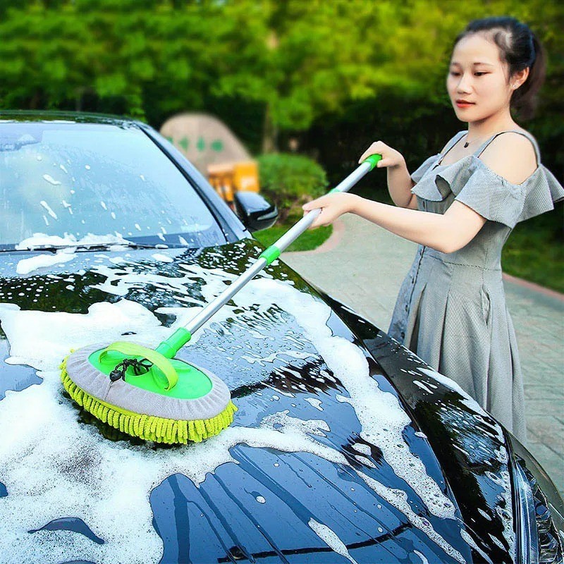 Adjustable Telescopic Car Wash Brush Kit Mop Long Handle Vehicle Cleaning Tool