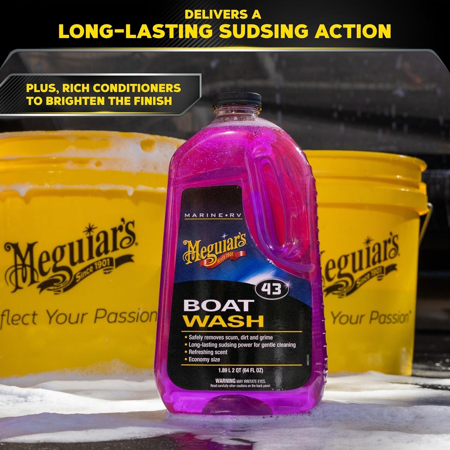 Meguiar’s M43 Marine/RV Boat Wash, pH-Balanced Boat/RV Wash for Protecting Fi…