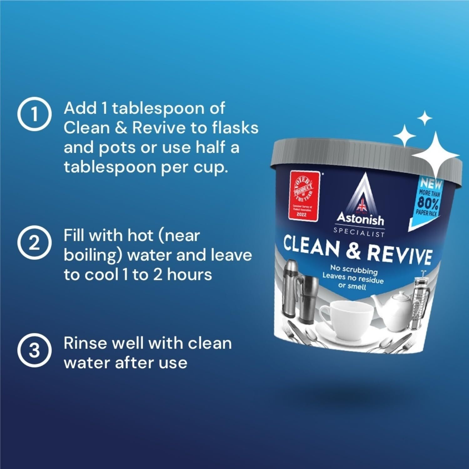 Astonish Clean Revive Stain Remover for Tea Coffee Cups 12.35oz Eco Friendly