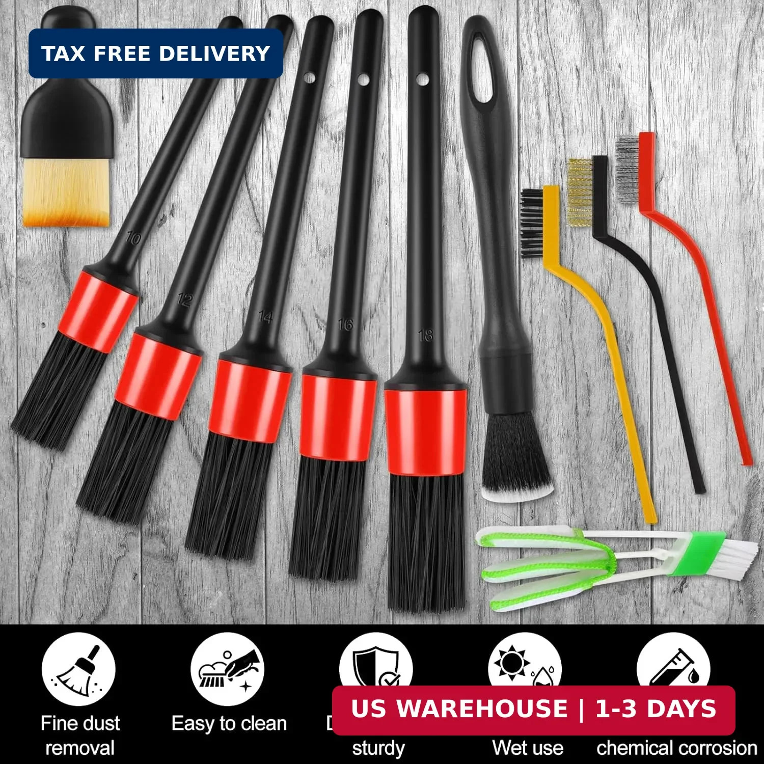 13PCS Car Detailing Brush Set, Car Detailing Brush Kit, Ultra No Soft Scratch