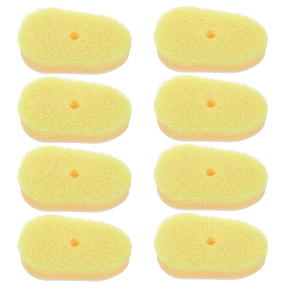 8Pcs Soft Reusable Dish Scrubber Sponge Replacement Heads Yellow